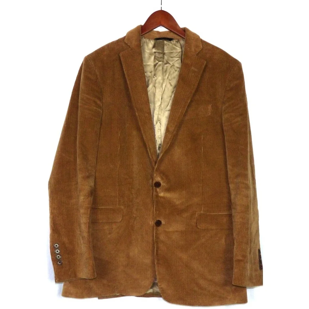 Brooks Brothers REGENT FIT Brown Double Vent Corduroy 2 Button Blazer Men's 40L